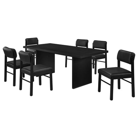 Decker Black 7-Piece 82-inch Rectangular Dining Set from Coaster - Luna Furniture