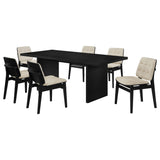 Decker Black / Cream 7-Piece 82-inch Rectangular Dining Set from Coaster - Luna Furniture