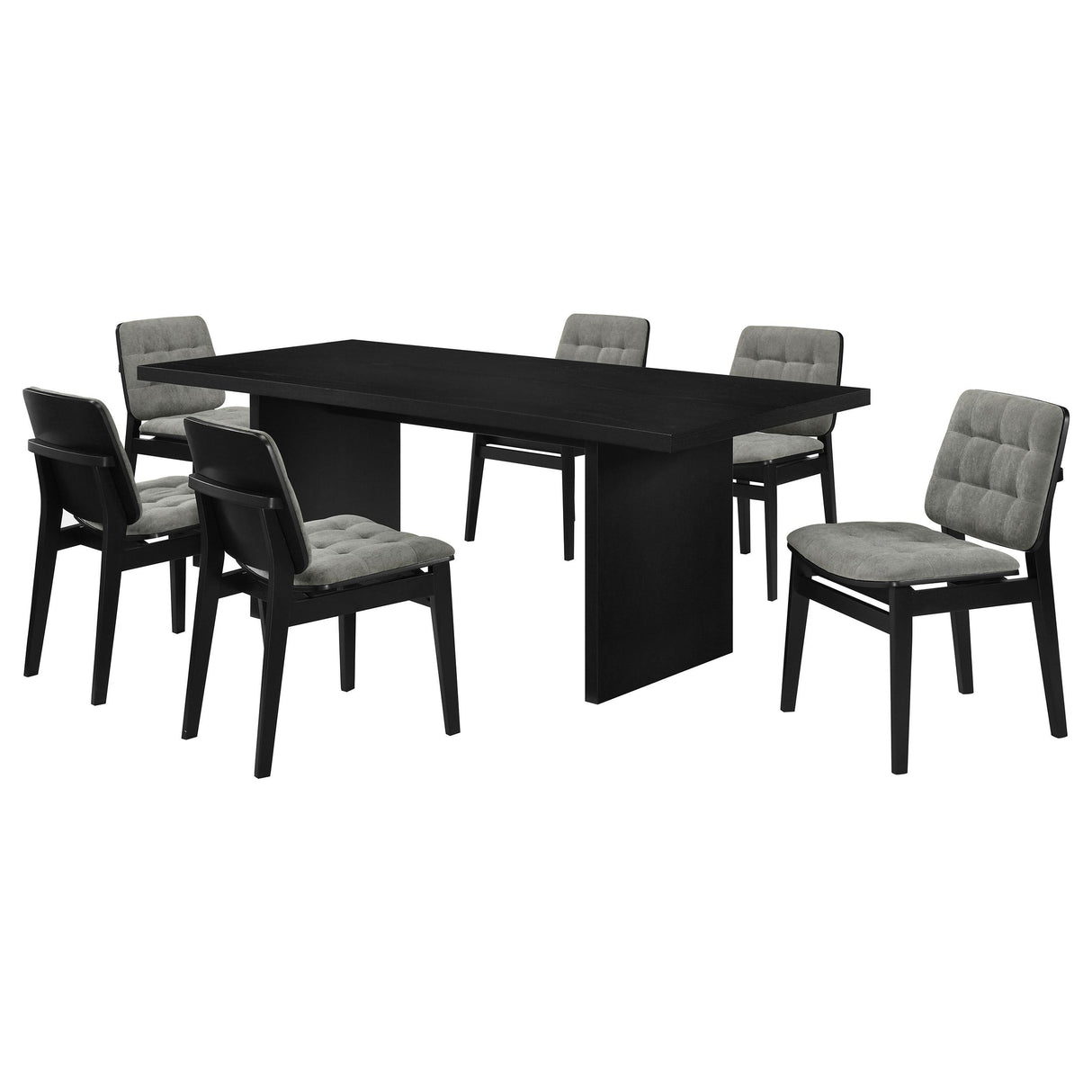 Decker Black / Gray 7-Piece 82-inch Rectangular Dining Set from Coaster - Luna Furniture