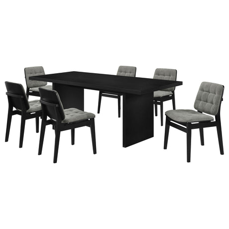 Decker Black / Gray 7-Piece 82-inch Rectangular Dining Set from Coaster - Luna Furniture