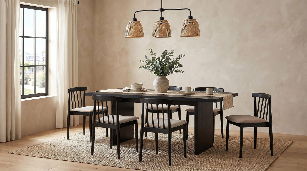 Decker Black 82-inch Rectangular Wood Dining Table