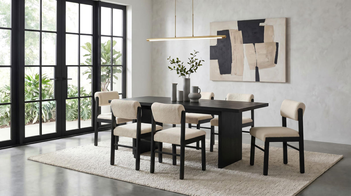 Decker Black 82-inch Rectangular Wood Dining Table