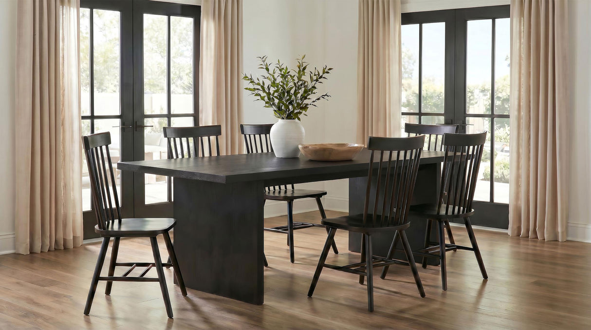 Decker Black 82-inch Rectangular Wood Dining Table