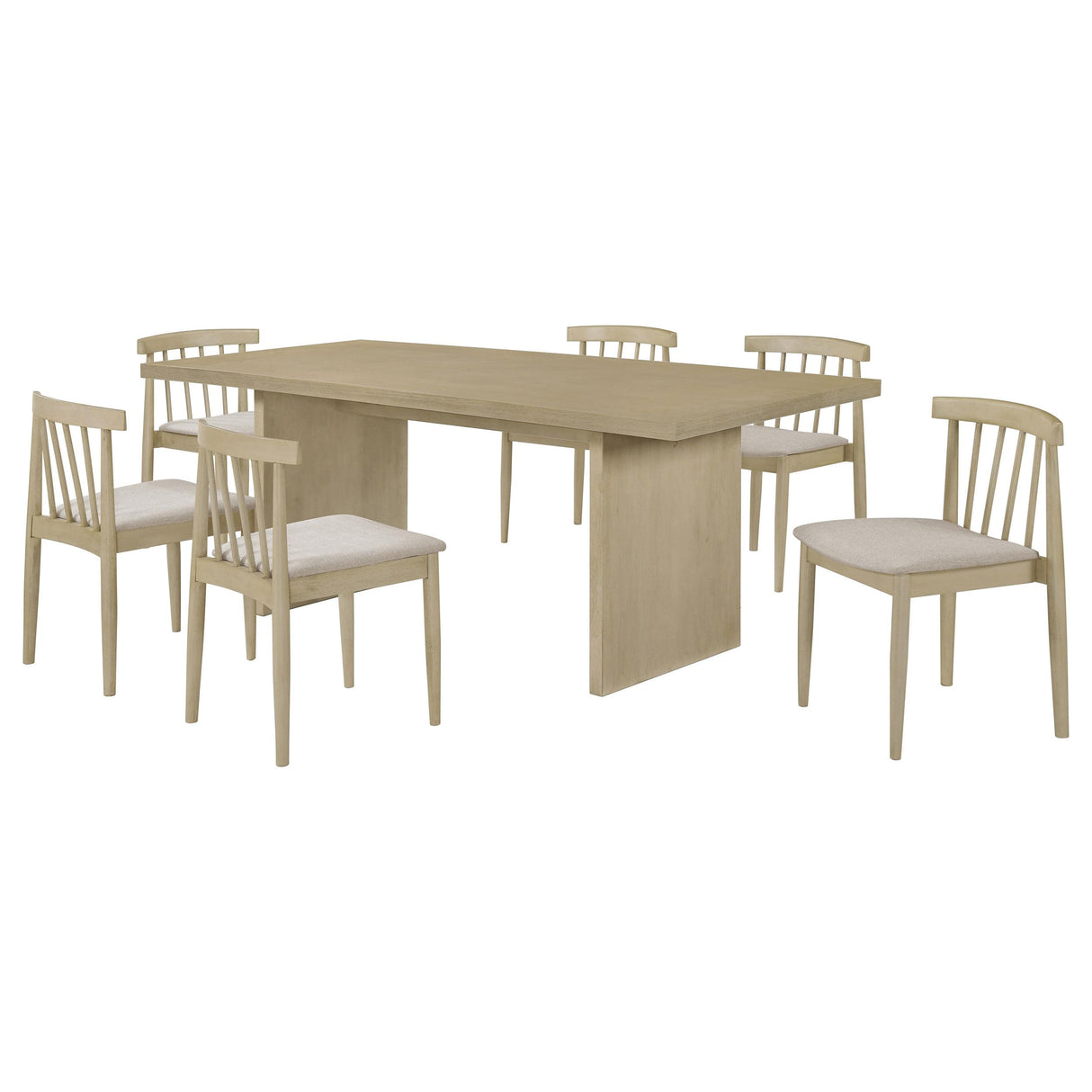 Decker Wheat and Natural Oak 7-Piece 82-inch Rectangular Dining Set from Coaster - Luna Furniture