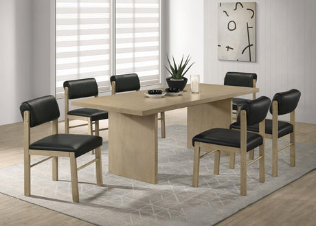 Decker Black and Natural Oak 7-piece 82-inch Rectangular Dining Set from Coaster - Luna Furniture