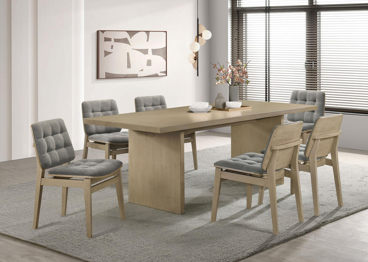 Decker Grey and Natural Oak 7-piece 82-inch Rectangular Dining Set from Coaster - Luna Furniture