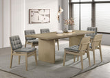 Decker Grey and Natural Oak 7-piece 82-inch Rectangular Dining Set from Coaster - Luna Furniture