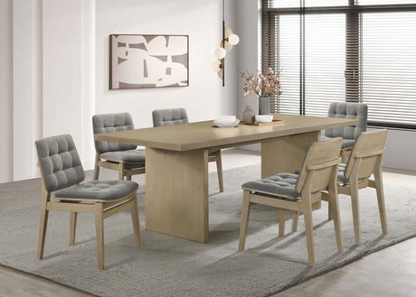 Decker Grey and Natural Oak 7-piece 82-inch Rectangular Dining Set from Coaster - Luna Furniture