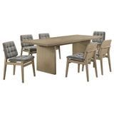 Decker Grey and Natural Oak 7-piece 82-inch Rectangular Dining Set from Coaster - Luna Furniture