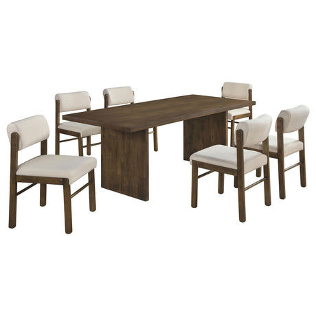 Decker Walnut / Cream 7-Piece 82-inch Rectangular Dining Set from Coaster - Luna Furniture