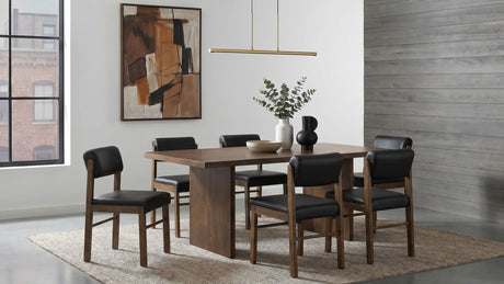 Decker Walnut / Black 7-Piece 82-inch Rectangular Dining Set from Coaster - Luna Furniture
