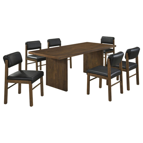 Decker Walnut / Black 7-Piece 82-inch Rectangular Dining Set from Coaster - Luna Furniture