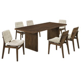 Decker Walnut/ Cream 7-Piece 82-inch Rectangular Dining Set from Coaster - Luna Furniture