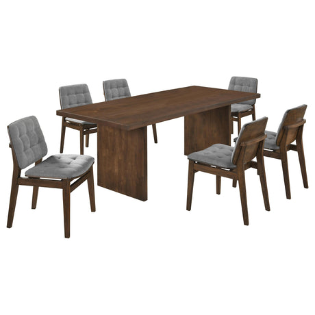 Decker Walnut/ Gray 7-Piece 82-inch Rectangular Dining Set from Coaster - Luna Furniture