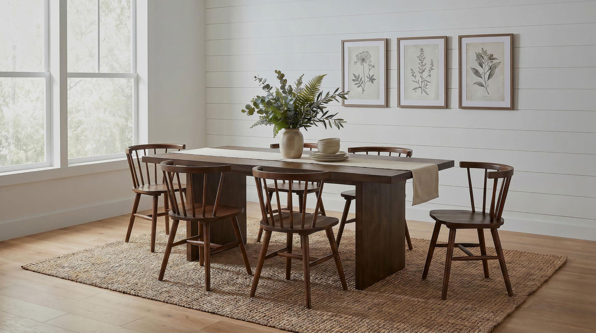 Decker Walnut 7-Piece 82-inch Rectangular Dining Set from Coaster - Luna Furniture