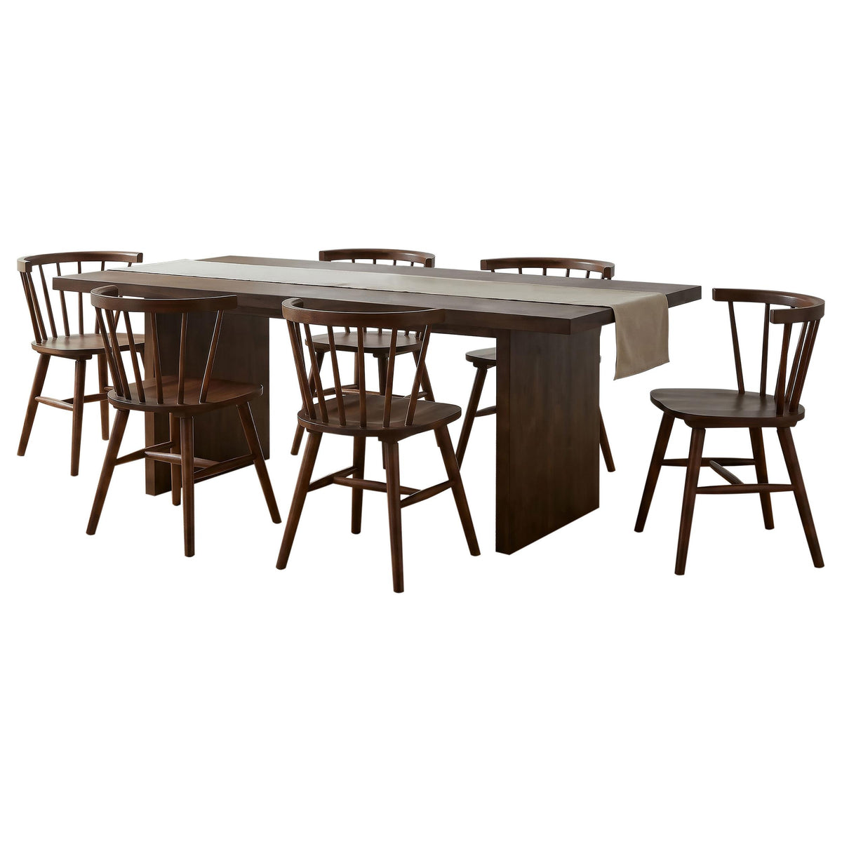 Decker Walnut 7-Piece 82-inch Rectangular Dining Set from Coaster - Luna Furniture