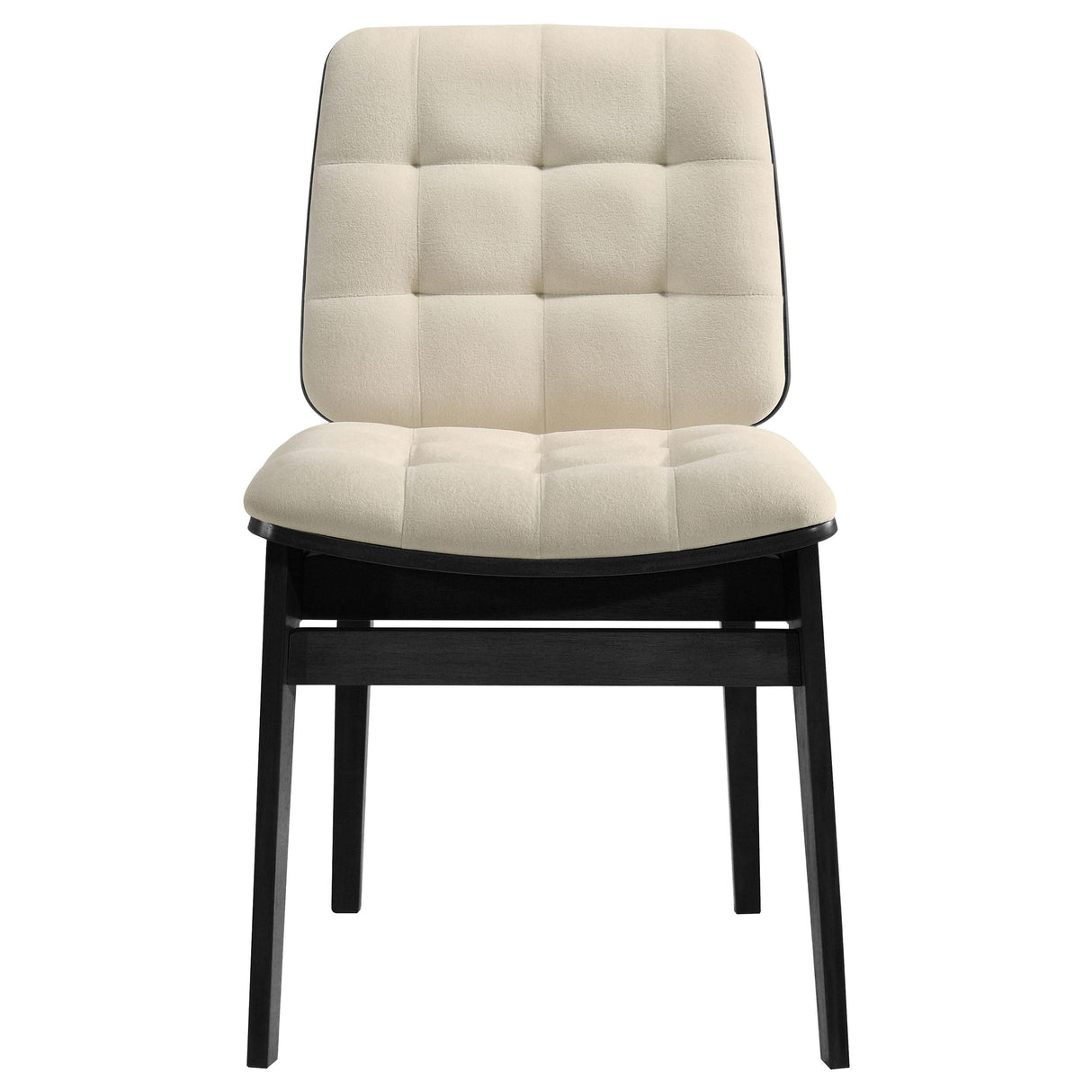 Redbridge Black / Cream Velvet Upholstered Side Chair, Set of 2 from Coaster - Luna Furniture