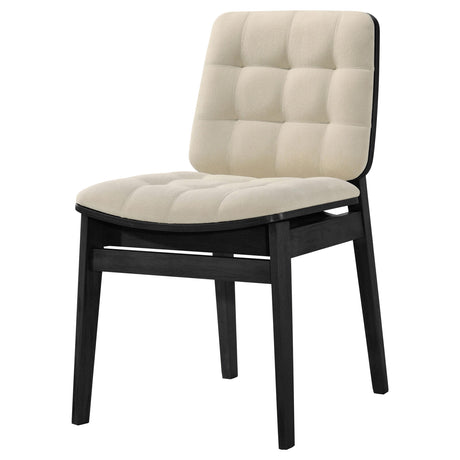 Redbridge Black / Cream Velvet Upholstered Side Chair, Set of 2 from Coaster - Luna Furniture