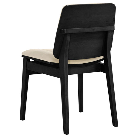 Redbridge Black / Cream Velvet Upholstered Side Chair, Set of 2 from Coaster - Luna Furniture