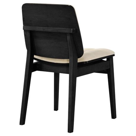 Redbridge Black / Cream Velvet Upholstered Side Chair, Set of 2 from Coaster - Luna Furniture