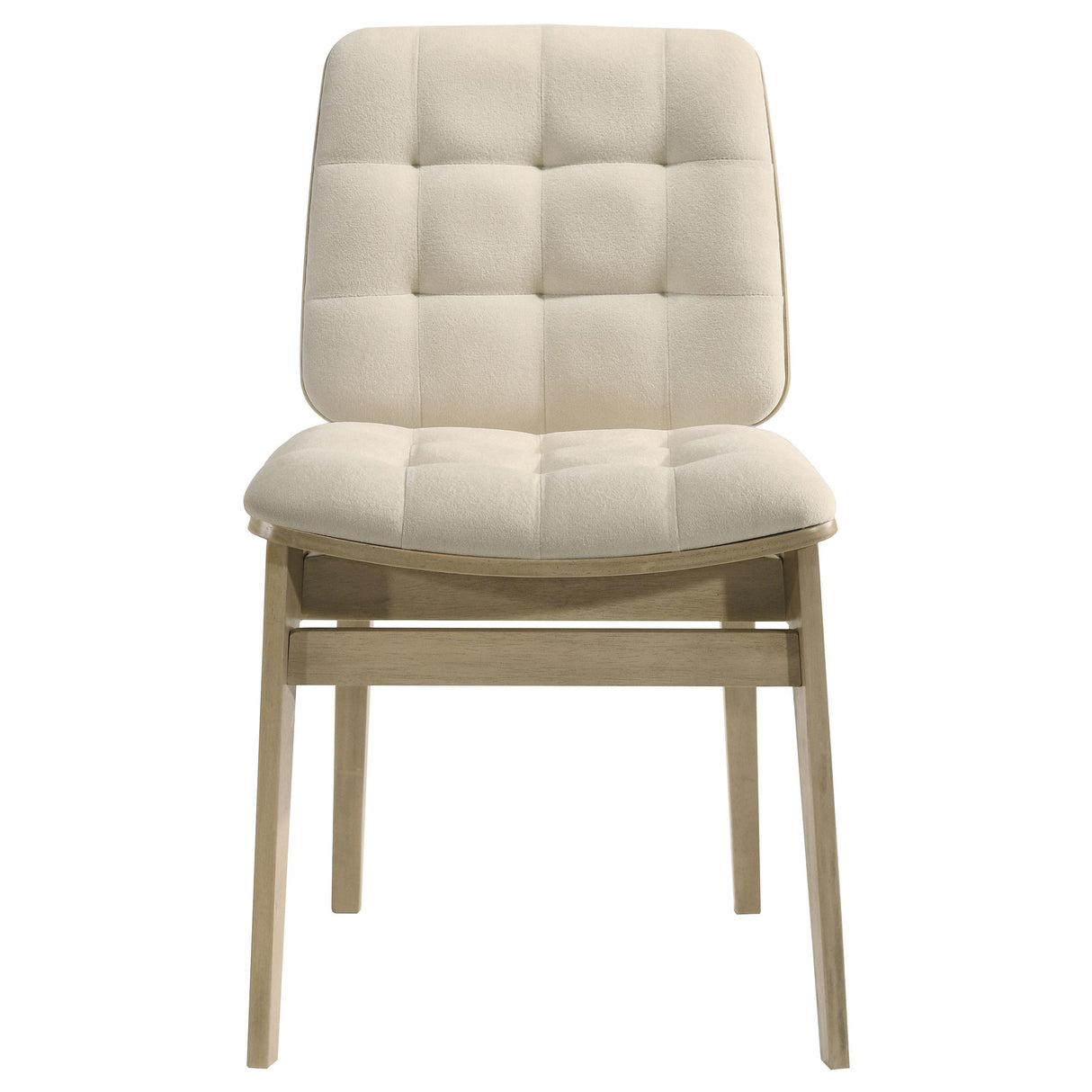 Redbridge Cream/Natural OakVelvet Upholstered Side Chair, Set of 2 from Coaster - Luna Furniture