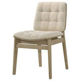 Redbridge Cream/Natural OakVelvet Upholstered Side Chair, Set of 2 from Coaster - Luna Furniture