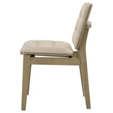 Redbridge Cream/Natural OakVelvet Upholstered Side Chair, Set of 2 from Coaster - Luna Furniture