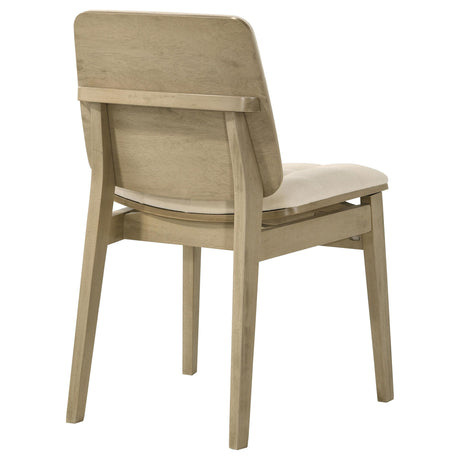 Redbridge Cream/Natural OakVelvet Upholstered Side Chair, Set of 2 from Coaster - Luna Furniture