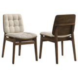 Redbridge Walnut/ Cream Velvet Upholstered Side Chair, Set of 2 from Coaster - Luna Furniture
