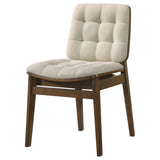 Redbridge Walnut/ Cream Velvet Upholstered Side Chair, Set of 2 from Coaster - Luna Furniture