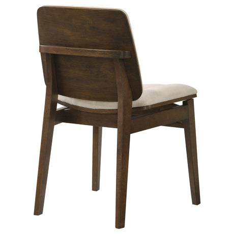 Redbridge Walnut/ Cream Velvet Upholstered Side Chair, Set of 2 from Coaster - Luna Furniture