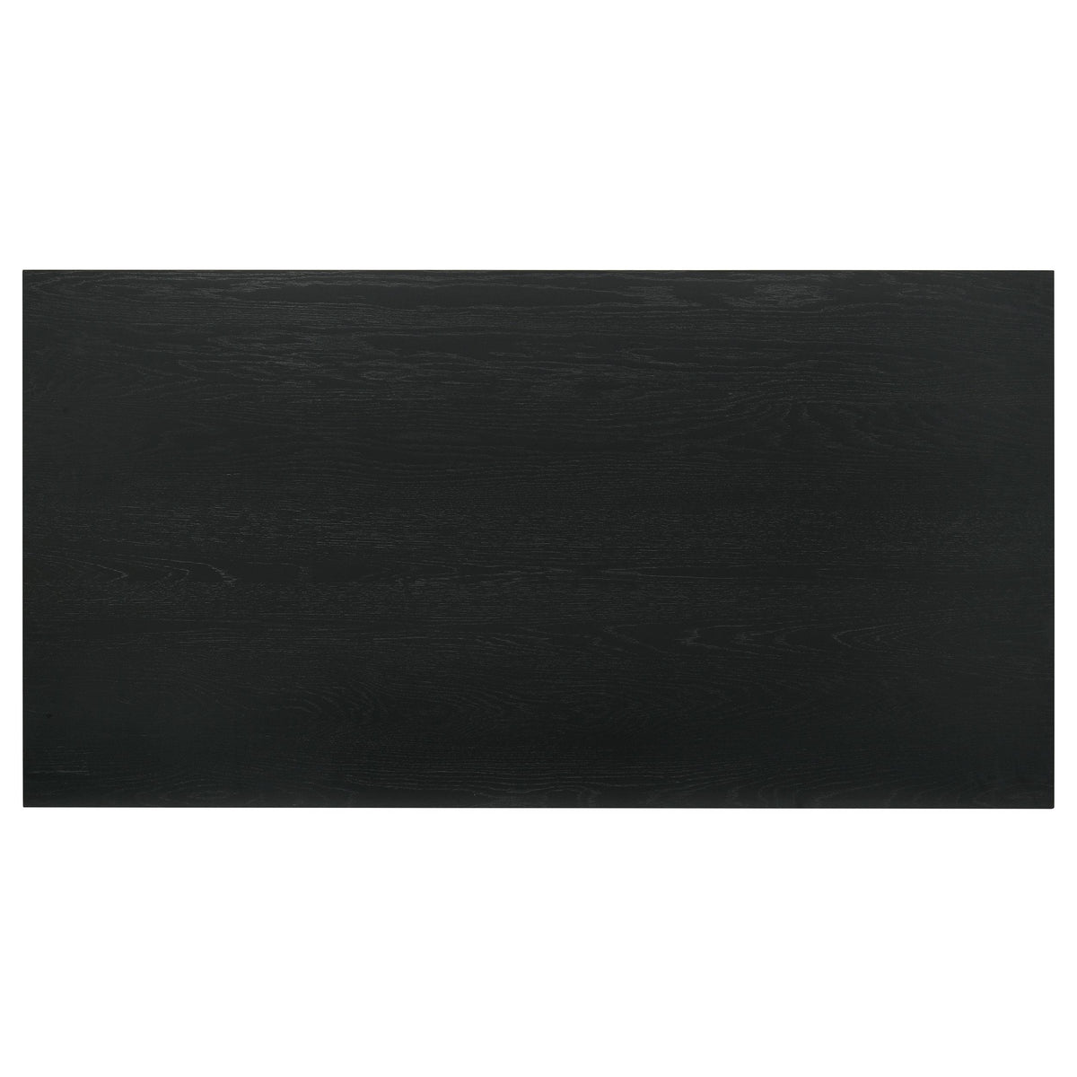 Decker Black counter-height dining table, side view with black panel legs