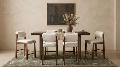 Decker Walnut / Cream 7-Piece 70-inch Rectangular Counter Height Set from Coaster - Luna Furniture