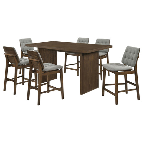 Decker Walnut / Gray 7-Piece 70-inch Rectangular Counter Height Set from Coaster - Luna Furniture