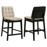Redbridge Black / Cream Velvet Upholstered Counter Chair, Set of 2 from Coaster - Luna Furniture