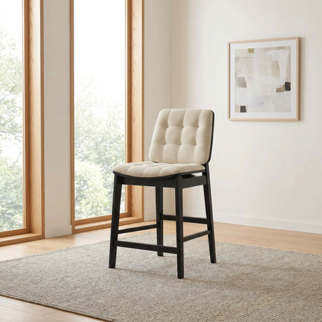 Redbridge Black / Cream Velvet Upholstered Counter Chair, Set of 2 from Coaster - Luna Furniture
