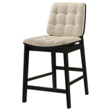Redbridge Black / Cream Velvet Upholstered Counter Chair, Set of 2 from Coaster - Luna Furniture