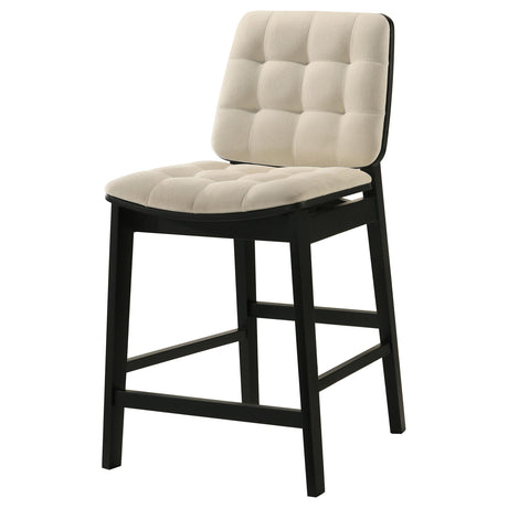 Redbridge Black / Cream Velvet Upholstered Counter Chair, Set of 2 from Coaster - Luna Furniture