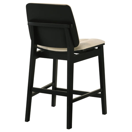 Redbridge Black / Cream Velvet Upholstered Counter Chair, Set of 2 from Coaster - Luna Furniture