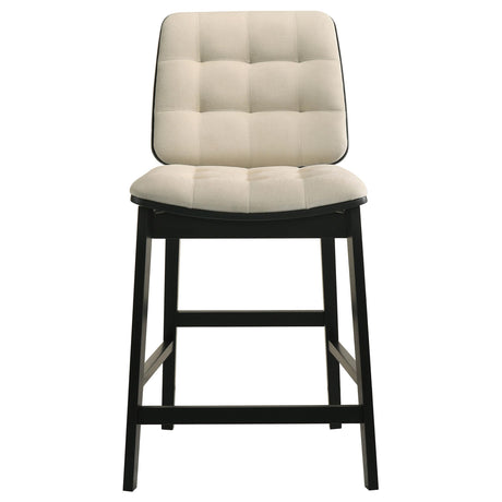 Redbridge Black / Cream Velvet Upholstered Counter Chair, Set of 2 from Coaster - Luna Furniture