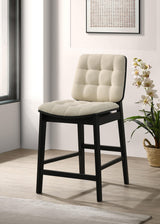 Redbridge Black / Cream Velvet Upholstered Counter Chair, Set of 2 from Coaster - Luna Furniture