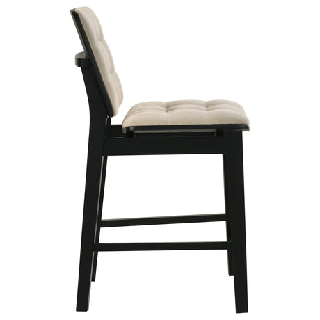 Redbridge Black / Cream Velvet Upholstered Counter Chair, Set of 2 from Coaster - Luna Furniture