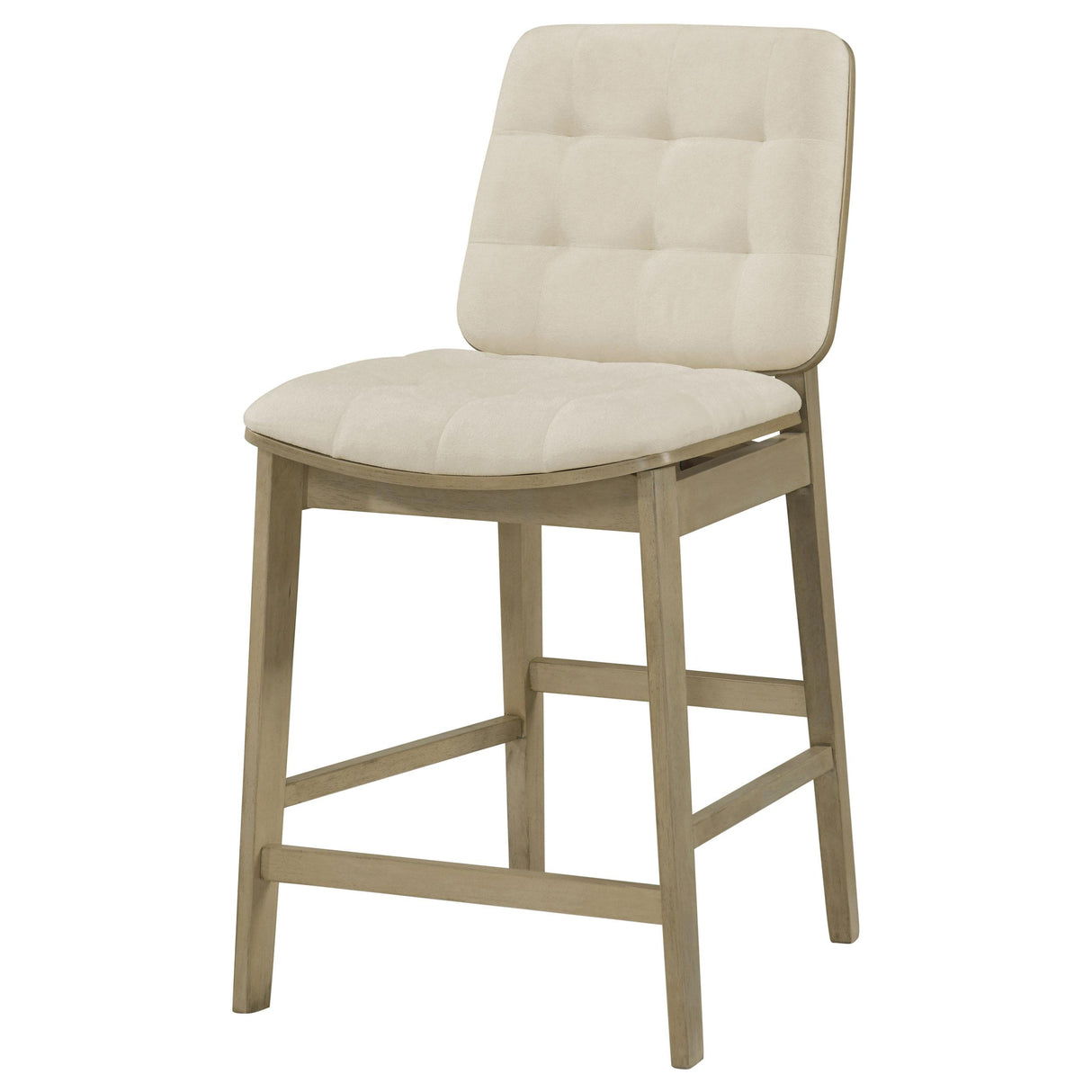 Redbridge Cream and Natural Oak Velvet Upholstered Counter Chair, Set of 2 from Coaster - Luna Furniture