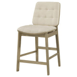 Redbridge Cream and Natural Oak Velvet Upholstered Counter Chair, Set of 2 from Coaster - Luna Furniture