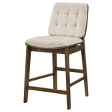 Redbridge Walnut / Cream Velvet Upholstered Counter Chair, Set of 2 from Coaster - Luna Furniture