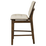 Redbridge Walnut / Cream Velvet Upholstered Counter Chair, Set of 2 from Coaster - Luna Furniture