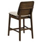 Redbridge Walnut / Cream Velvet Upholstered Counter Chair, Set of 2 from Coaster - Luna Furniture