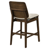 Redbridge Walnut / Cream Velvet Upholstered Counter Chair, Set of 2 from Coaster - Luna Furniture