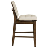 Redbridge Walnut / Cream Velvet Upholstered Counter Chair, Set of 2 from Coaster - Luna Furniture