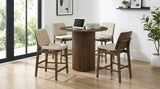 Redbridge Walnut / Cream Velvet Upholstered Counter Chair, Set of 2 from Coaster - Luna Furniture